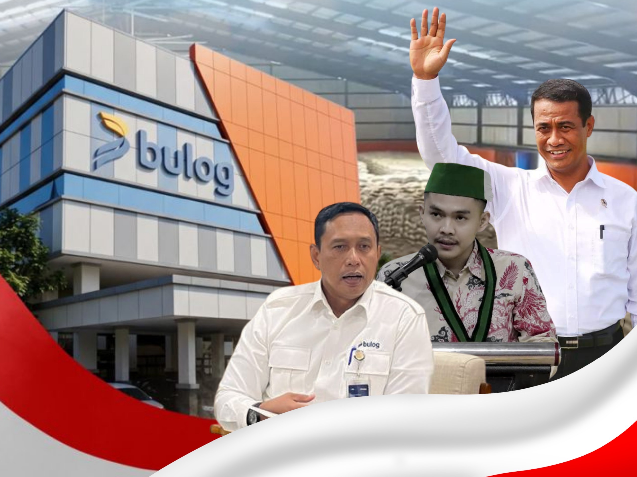 Foto, mentri amran, wildan pengurus HmI jatim, kepala bolog nasional
